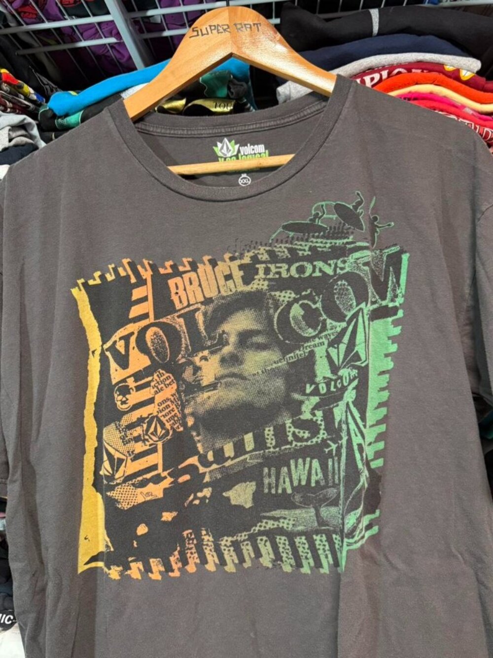 Volcom Bruce irons surf graphic t shirt dark grey
